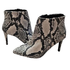 WORTHINGTON LORNA SNAKE SKIN BOOTIE HEELS